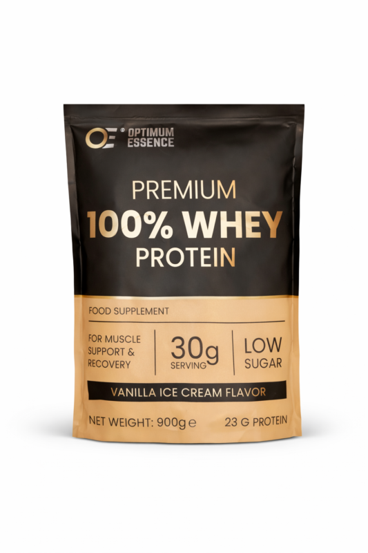 Premium Whey Protein Vanilla Ice Cream 900g | Vassleprotein Sverige | OptimumEssence®