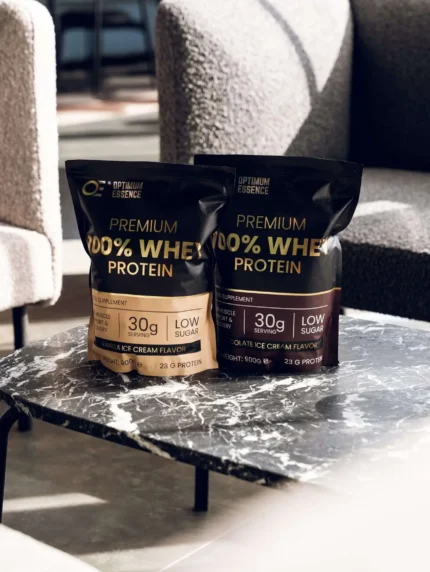 Premium Whey Protein Chocolate Ice Cream 900g | Vassleprotein Sverige | OptimumEssence®
