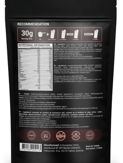 Premium Whey Protein Chocolate Ice Cream 900g | Vassleprotein Sverige | OptimumEssence®